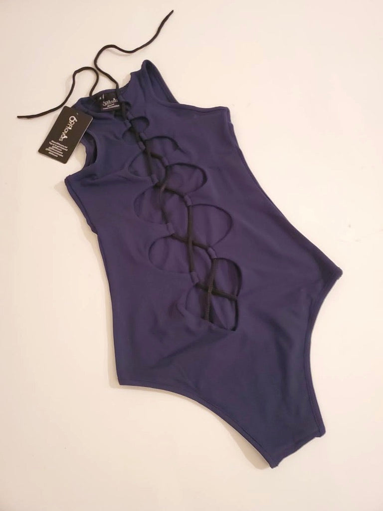 One Piece Swimsuit With Tie Strings